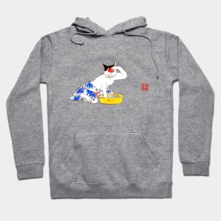 Utagawa Hiroshige Ukioy-e Humorous Japanese Cat Bathing I Hoodie